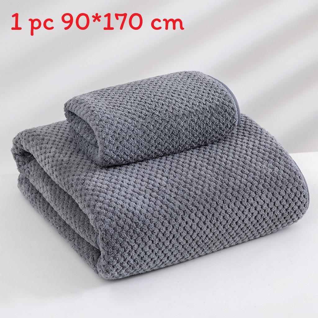 

Coral Fleece Pineapple Plaid Bath Towel With Thick Face Towels For Home Spa Use сірий колір