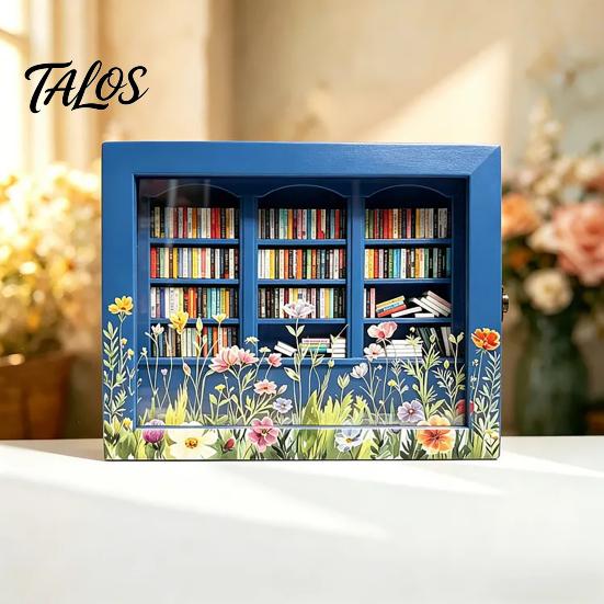 Scuoti Via la Tua Ansia Mini Libreria, Figurine in Legno Miniatura di Libreria con 200 Pezzi di Libri, Regali per Alleviare lo Stress per Amanti dei Libri, Adulti