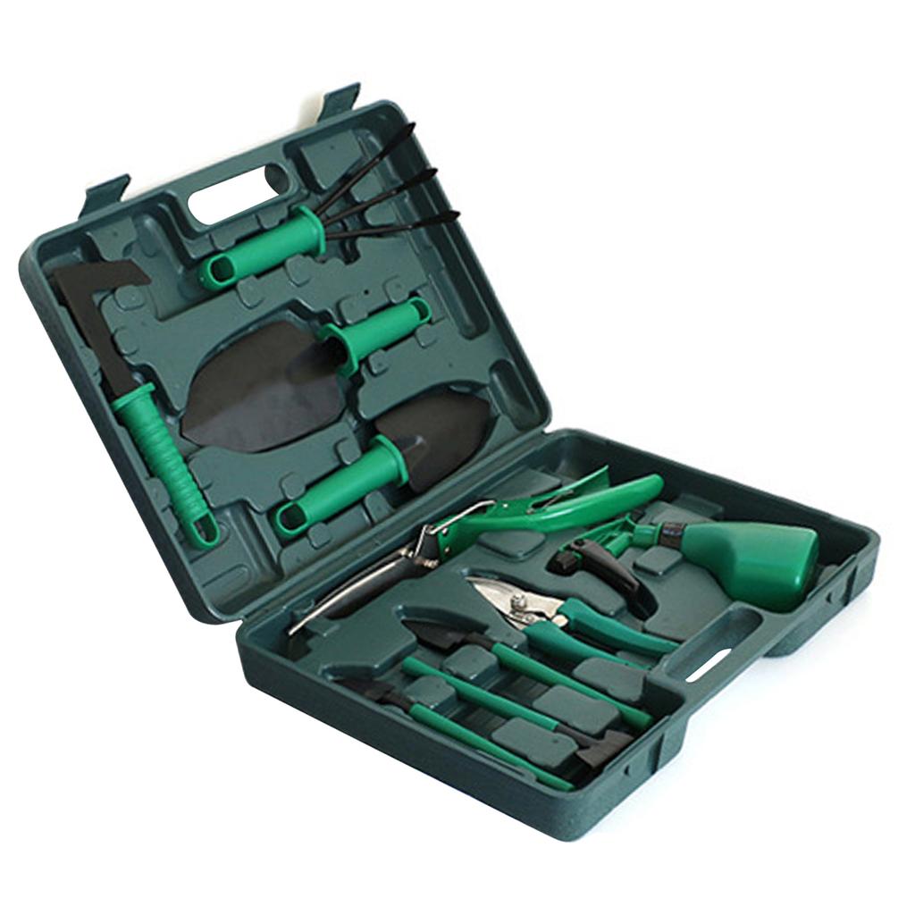 Potted Plant Pruning Shovel Kit Garden Planting Weeding Set Bonsai Trimming Garden Tools Green 10