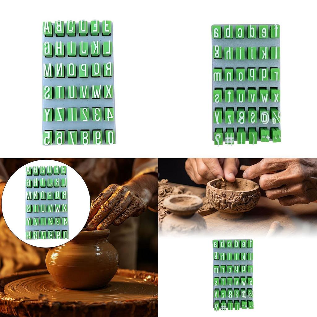 Alfabet Lera Stämpelset Återanvändbar Bokstavsstämpel Alfabetspress DIY Handgjord Bokstavsform för Lera DIY Keramik Handgjorda Hantverk