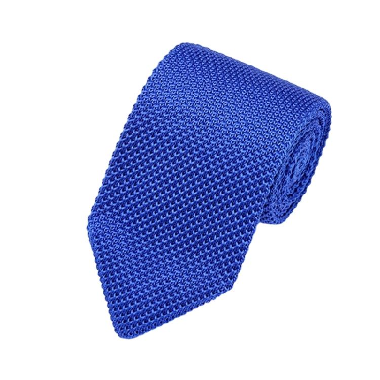 Solid Color Necktie Flexible Knitted Tie Easy Maintenances Polyester Fabric Neckwear for Work Holiday Formal Event