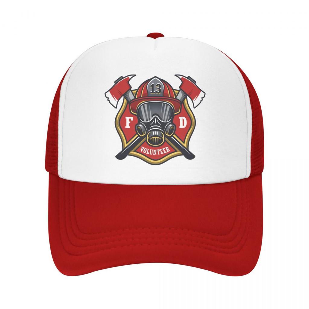 Modische Baseballkappe mit Feuerwehrmann-Totenkopf, WoUnisex, Unisex, verstellbar, Feuerwehrmann, Feuerwehr-Rettungs-Trucker-Mütze, Sport-Snapback-Mützen, Sommerkappen