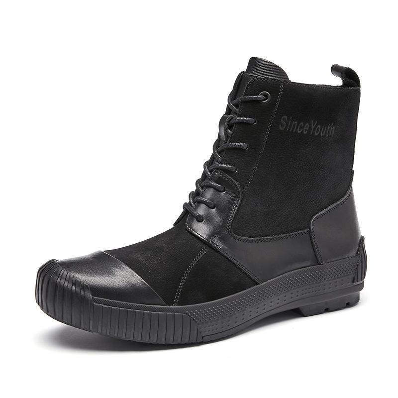 

Ботинки Martin мужские, первый слой, коровья кожа, британская ретро-платформа, спортивные, осенние, высокие, кожаные, инструментальные, дышащие 45 чёрный