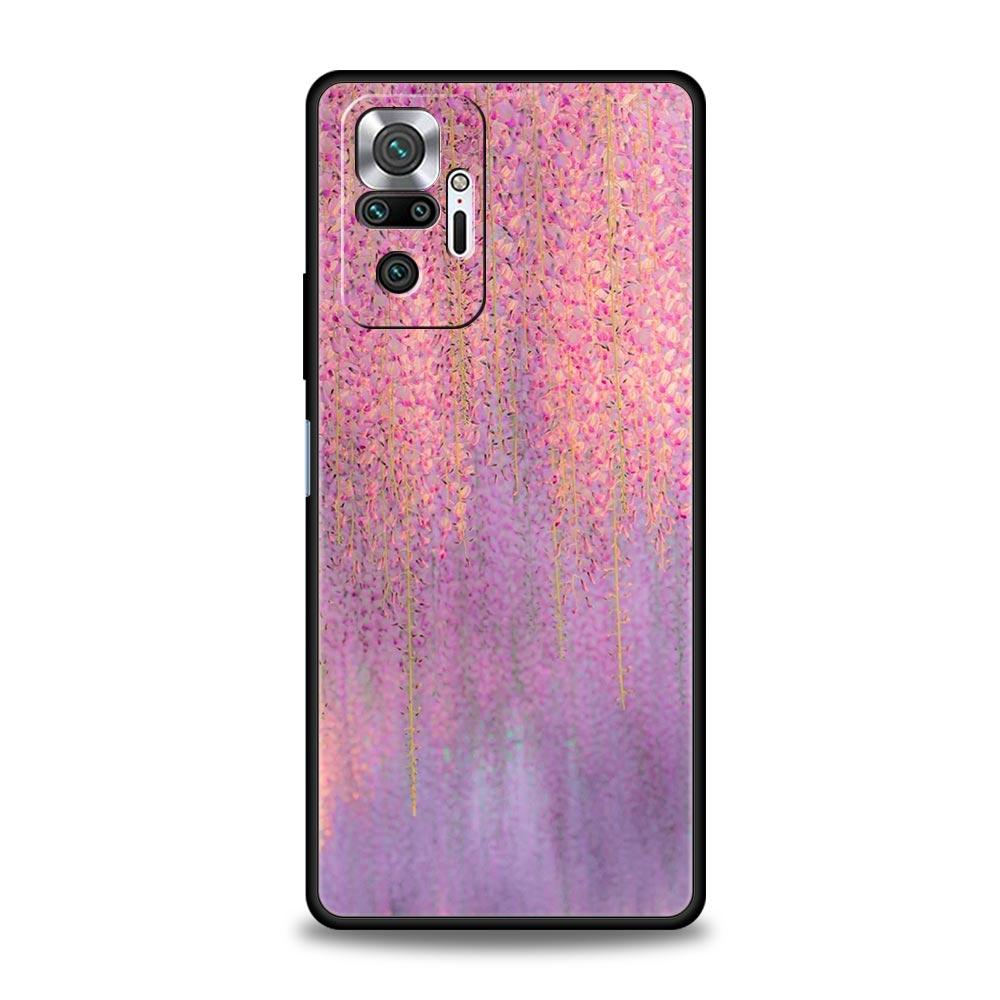 Korean Flower Phone Case Cover for Redmi 14C 10C Note 15 14 13 12 10 11 K40 Pro Plus 5G Shockproof Soft TPU Shell Fundas Capas
