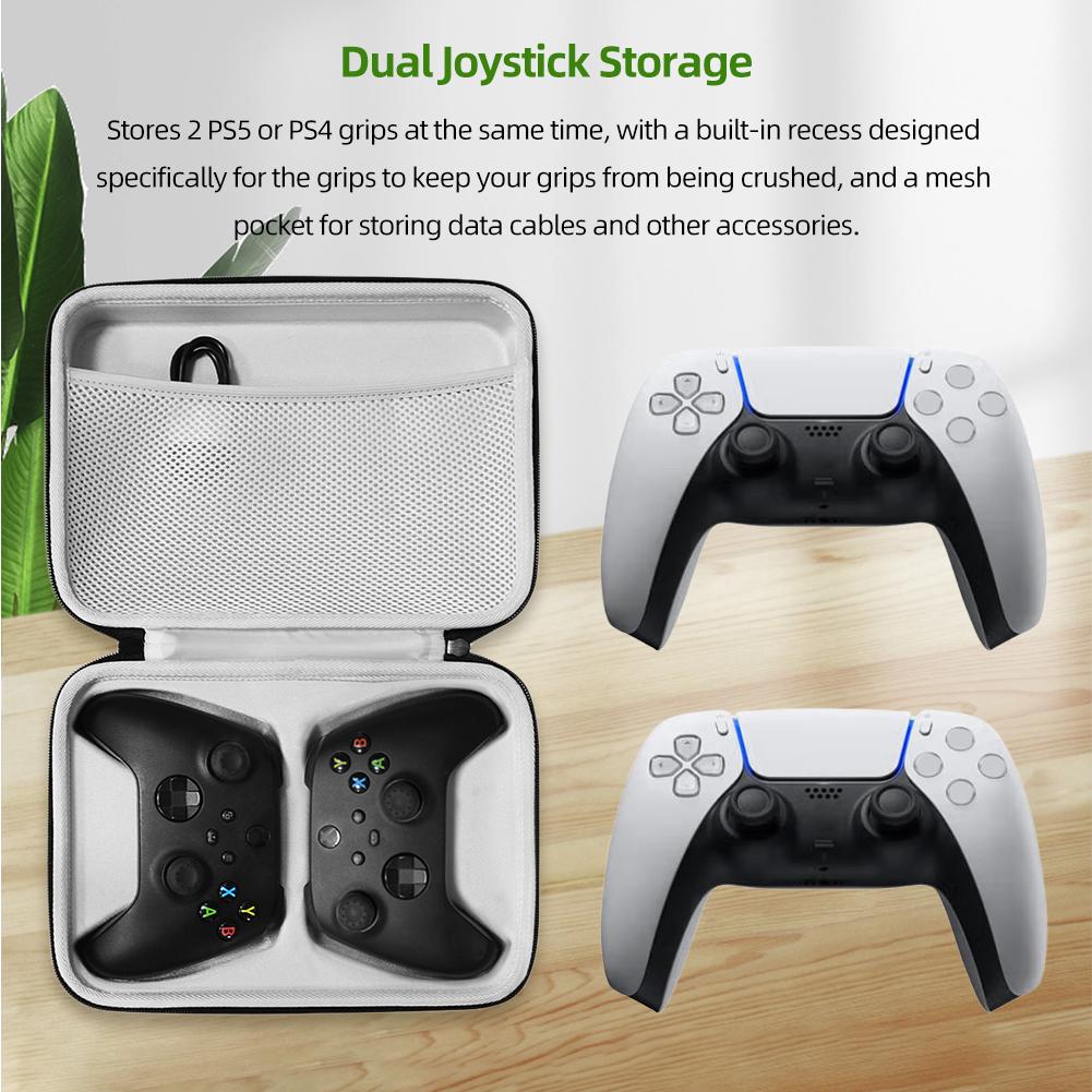 Carrying Case for PS5/PS4 Waterproof Hard Shell Dual Controller Storage Bag Scratchproof Protective Cover for Switch Pro/Xbox