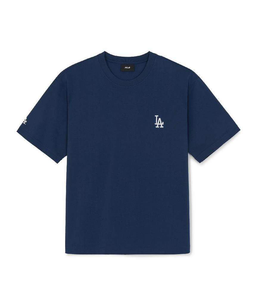 Emelbi Basic Lace Mega Logo Oversized Short Sleeve T-Shirt La (D.Navy)