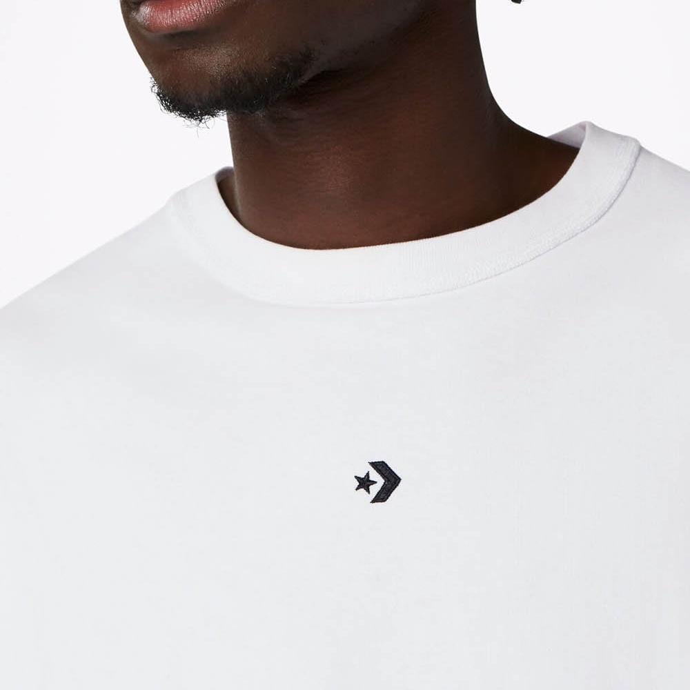 Converse Solid Color Loose Round Neck Short Sleeve Couple Style White Men's 10020975-A01
