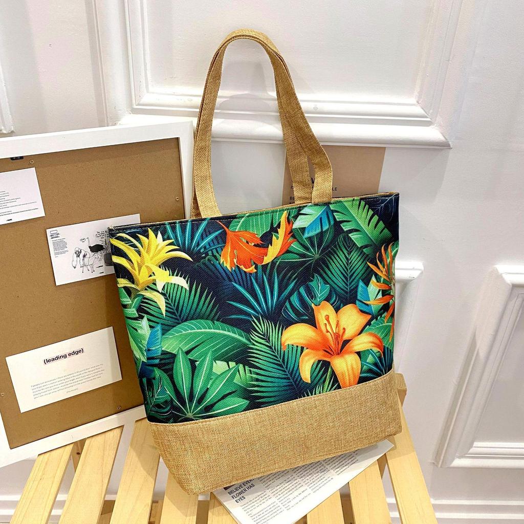Women's Southeast Asian Literary Canvas Shoulder Bag