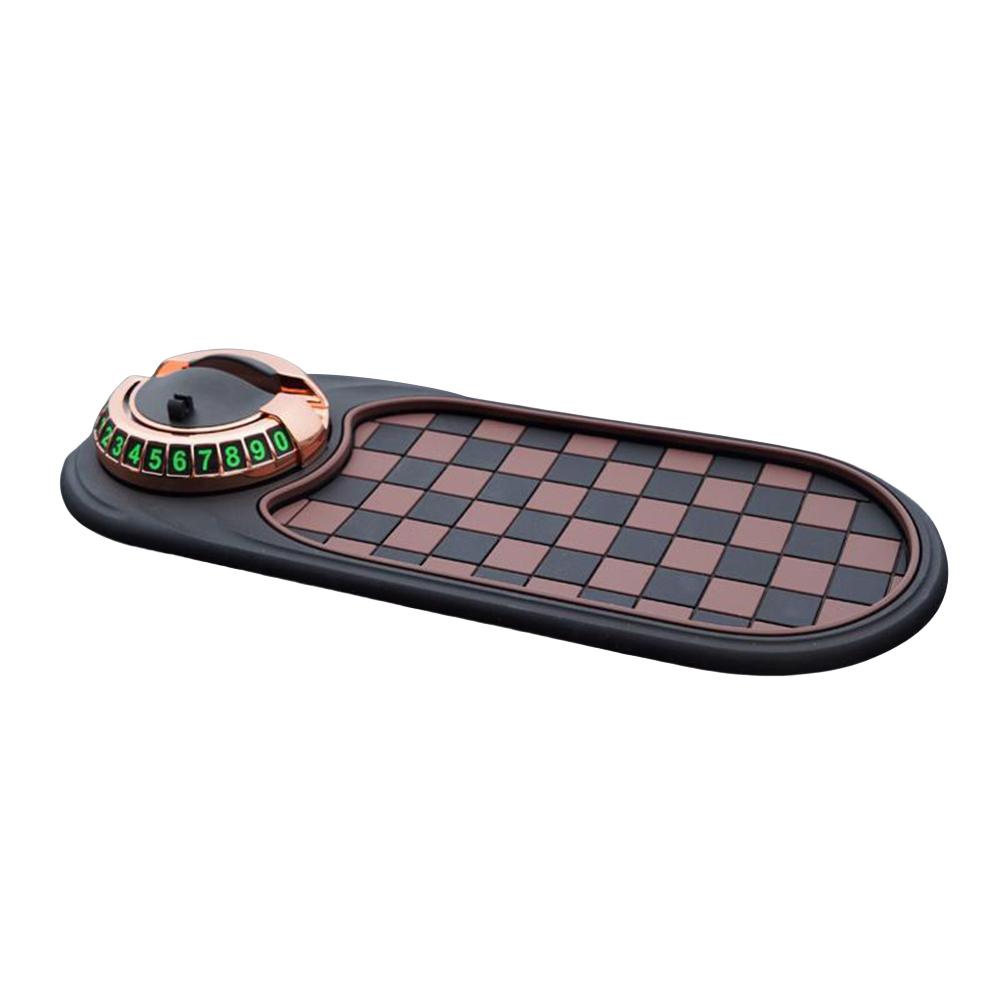 Multifunctional Car Anti-Slip Mat Mobile Phone Holder Car Dash Grip Pad Car Dashboard Storage Parking Number Plate