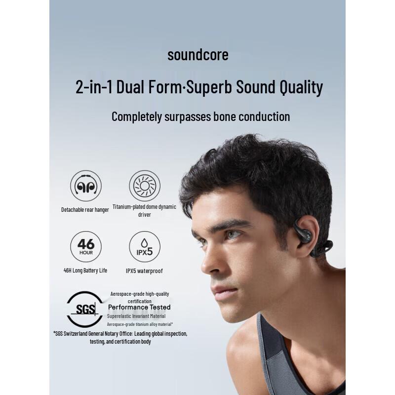 SoundCore AeroFit Pro Open-Ear Wireless Bluetooth Headphones