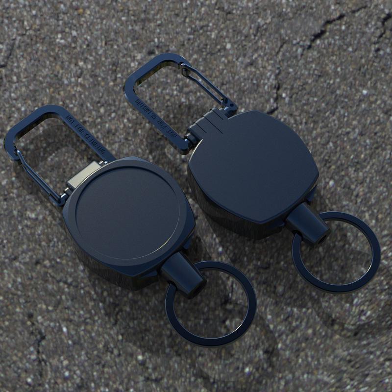 Fivela retrátil antifurto para chaveiro com fio de fácil remoção