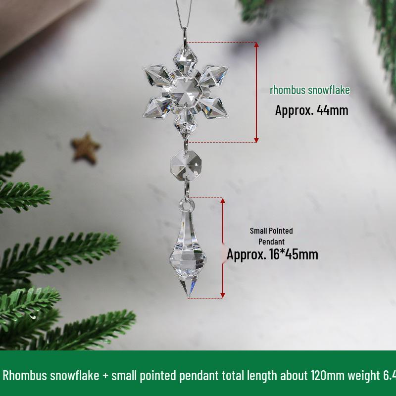 Acrylic Snowflake & Water Drop Beaded Ornaments - Christmas Tree Decoration in 12 Colors