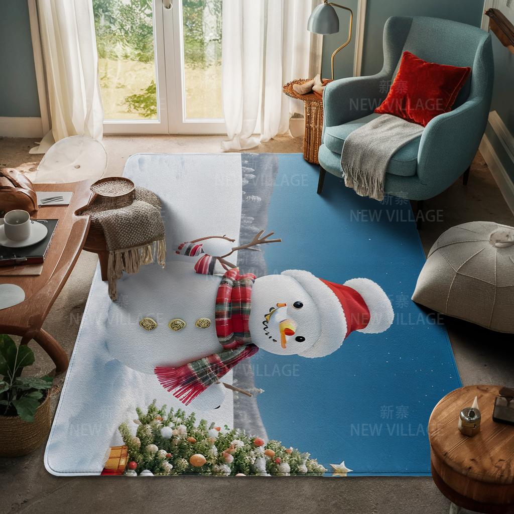 House Entrance Carpet Home Door Mat Living Room Bath Foot Bathroom Non-slip Water Absorption Rugs Bath Merry Christmas Winter