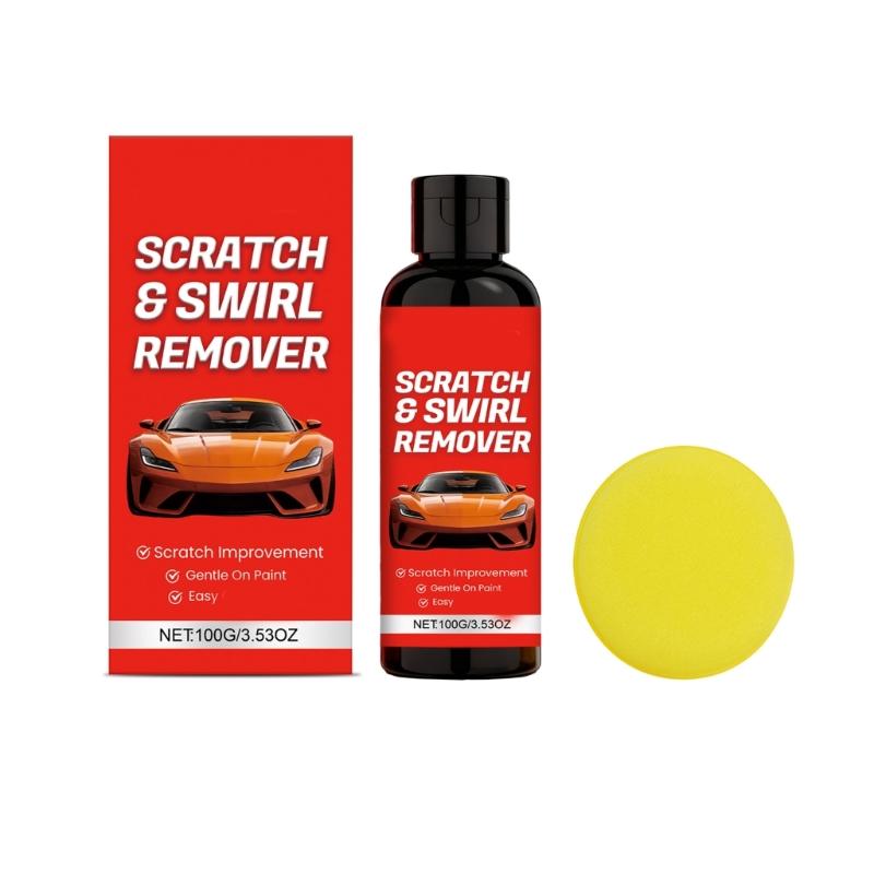 100g/3.53oz Car Scratch Remover Universal Car Paint Scratch Polishing Paste Surfaces Scratch Repairing Paste with Sponge 1