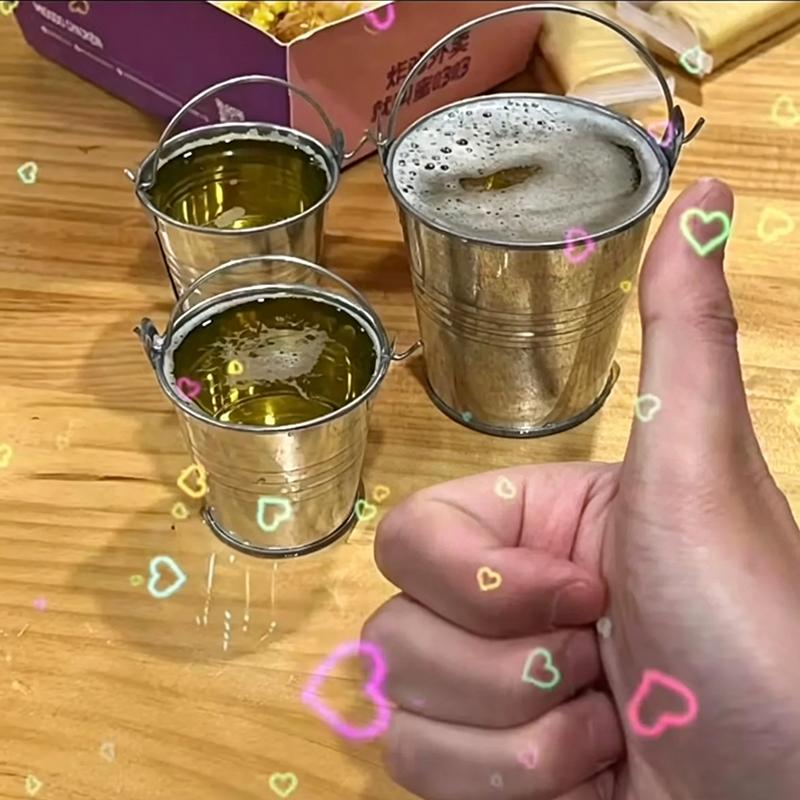 6 Stuks Mini Blikken Emmer Wijnglas Met Handvatten En Roestbestendige Afwerking Voor Feest Drank Koelen Tuinieren En Huis Opslag Gebruik