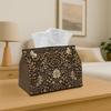 1pc Vintage Decorative Botanical- Decorative Tissue Box, Floral Vine Brown Pattern- for Home, for Party, Car, Kitchen And Bathroom- Tissue Holder for 