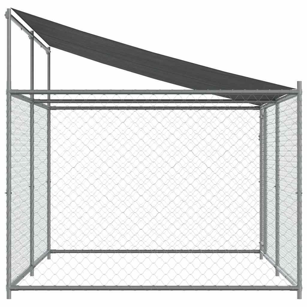 Vidaxl Dog Cage, With Roof and Door, Grey, 4X2X2 M, Steel
