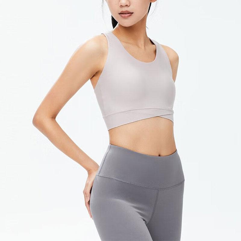 Anta Solid Color Yoga Fitness Sports Bra Women Underwear Fog-Gray-Pink 962527131-3