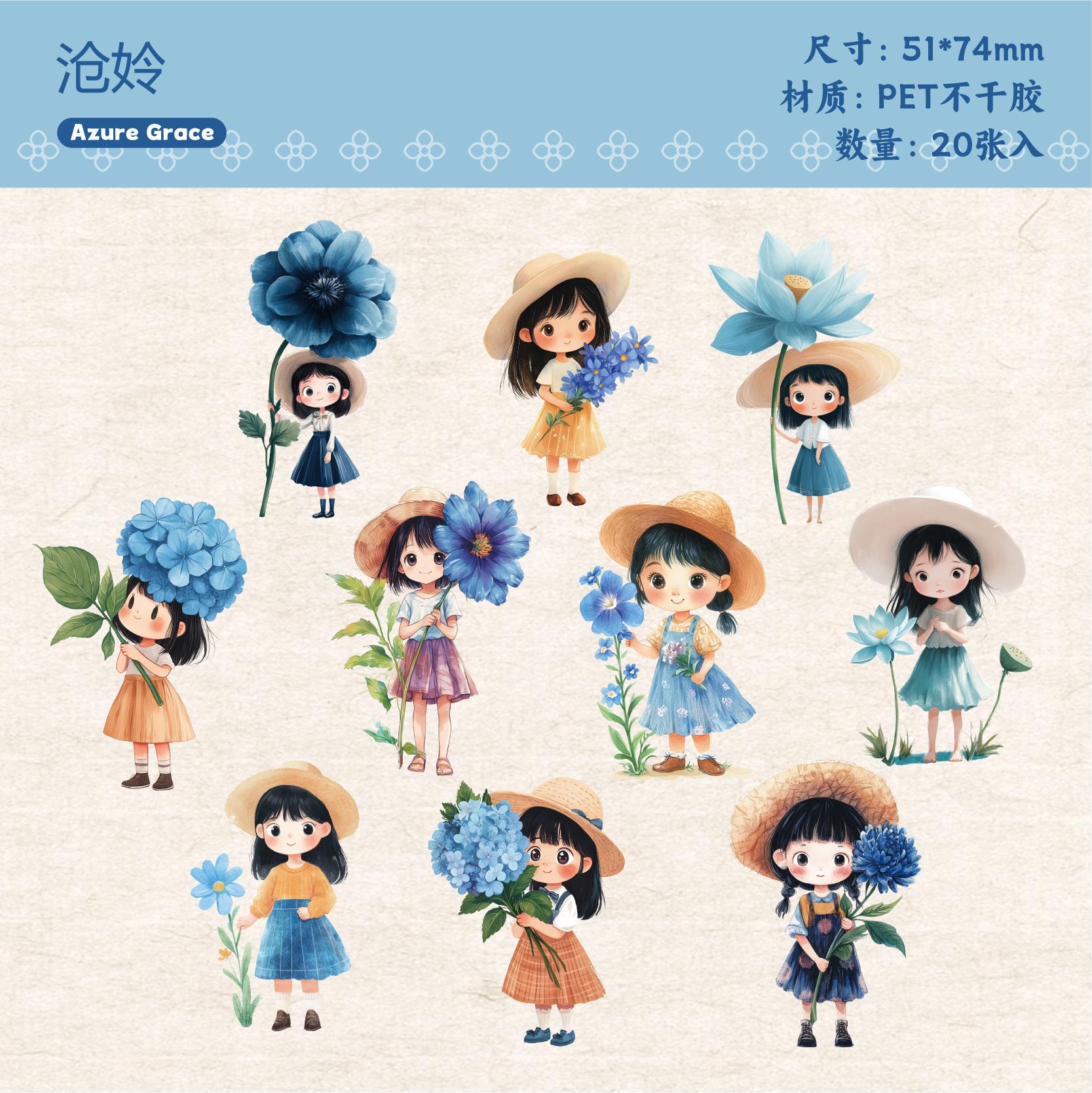 

20 Sheets Cute Cartoon character Sticker Pack DIY Scrapbooking Collage Junk Journal Supplies Creative Stationery Stickers