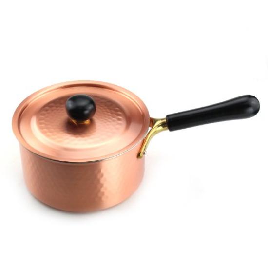 Shinko Metall Einhändige Kupfer 18cm IH-kompatible Hammerpfanne, Antik, IH-101