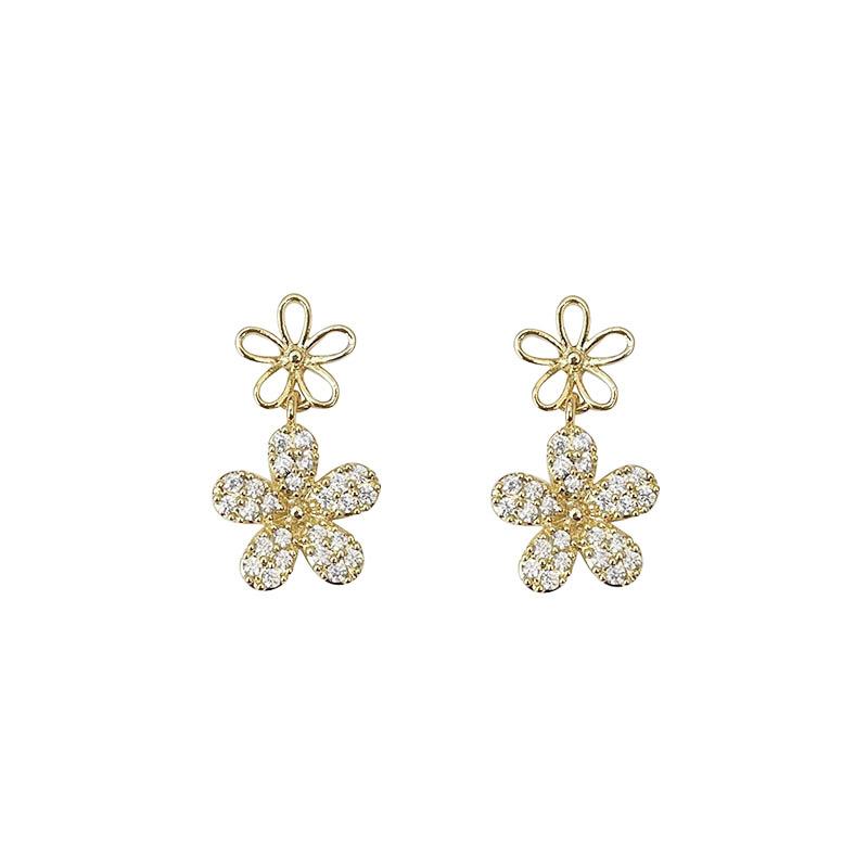 Cute Flower Spring and Summer New Super Fairy Internet Celebrity Earrings Exquisite Small Flower Stud Earrings Women's Earrings Super Fairy E8119
