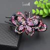 Korean Rhinestone Butterfly Hair Bun Clip - Women's Three-Pronged Duckbill Hair Accessory