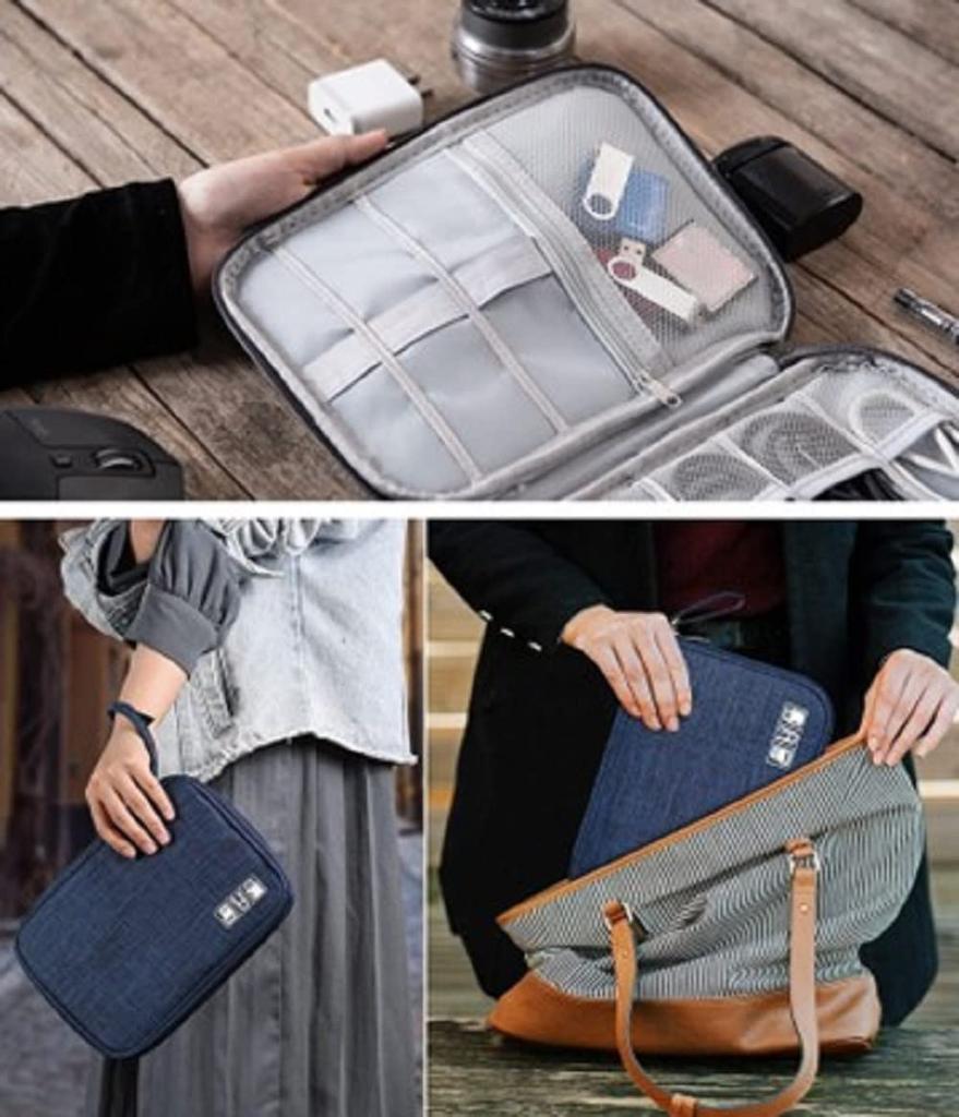 Laptop Cable Storage for Organizing PC Peripherals and Travel Convenient Slim Cosmetic Multifunctional Mesh Organizer for Household Business and