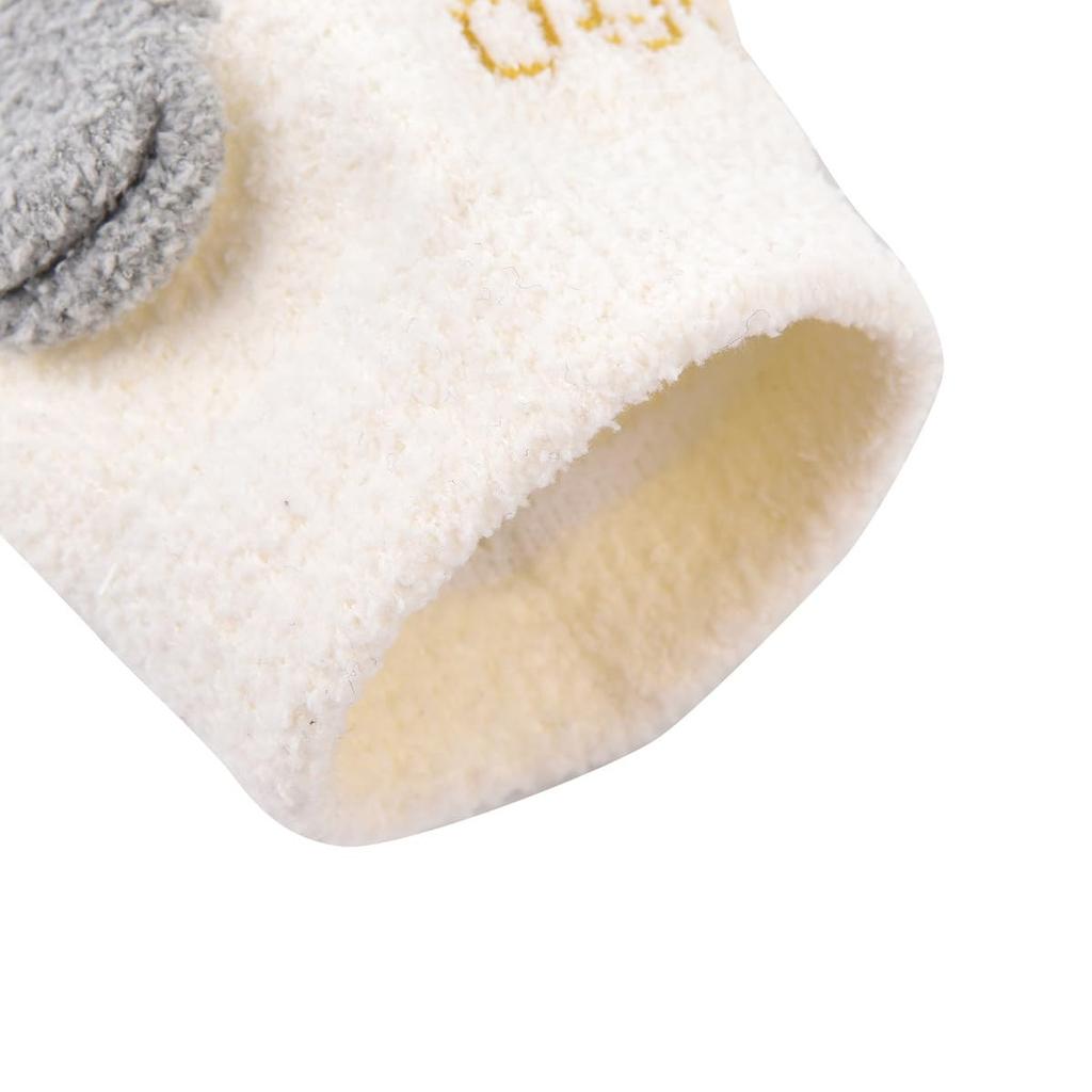 Stylish and Cute Boucle Socks with a Kusuguru Crew Character Nursery Teacher Women's Nago-Nago Pattern, Socks, Design, Socks, 23-6725 (#1/GY Gray)
