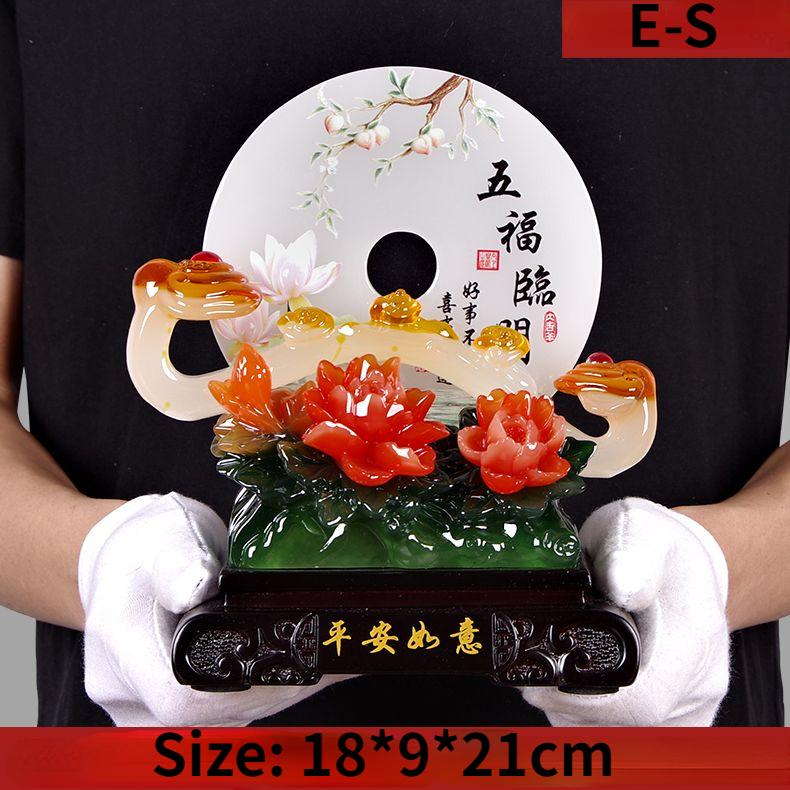 Jade Ruyi Sicherheits-Schnalle Dekoration Moderner Chinesischer Stil Wohnzimmer Weinschrank Reichtumsanziehende Dekoration