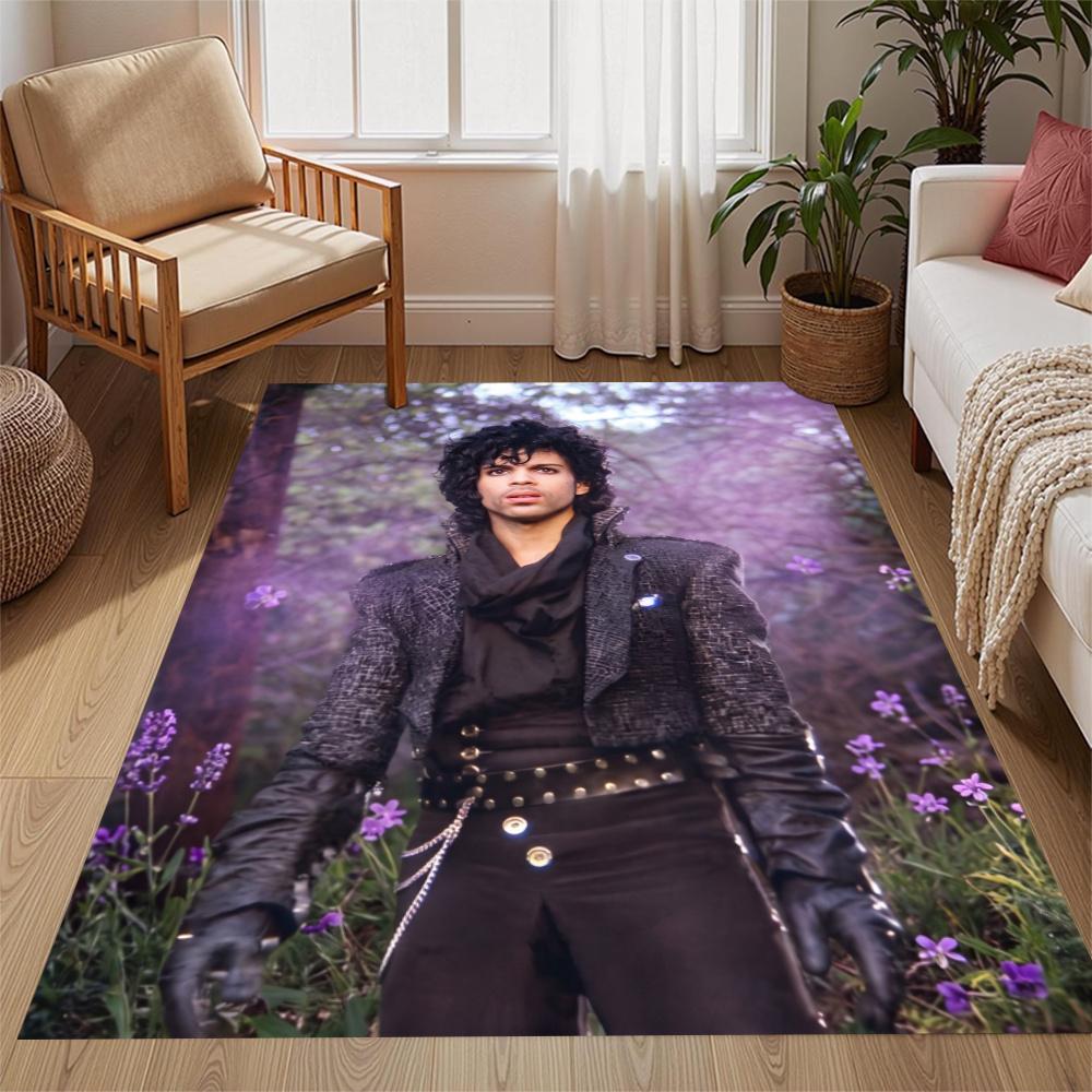 Prince Retro Music Icon Poster Floor Rug Office Rug Suitable For Living Rooms Kitchen Game Room Dormitory Antislip Carpet Anime Office Decor
