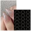 6 Designs French Manicure Strips Nail Art Stickers,Self-Adhesive Nail Tips Guides for DIY Nail Decoration Stencil Tools