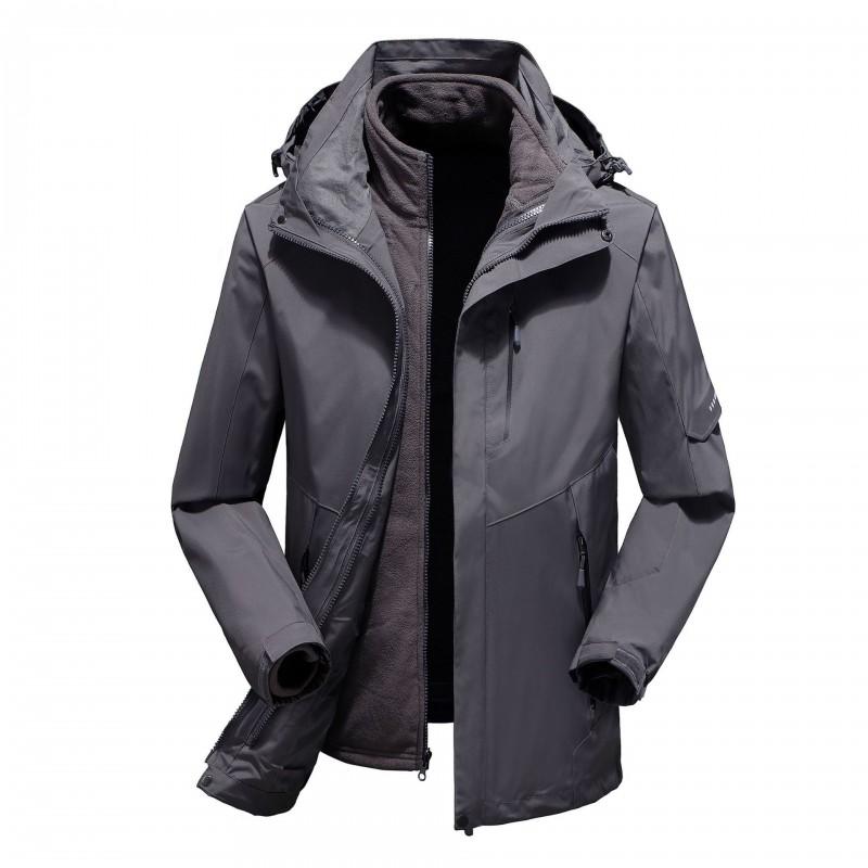 Men Women 3-in-1 Waterproof Windproof Winter Hiking Jacket With Removable Fleece Liner Outdoor Sport Coat