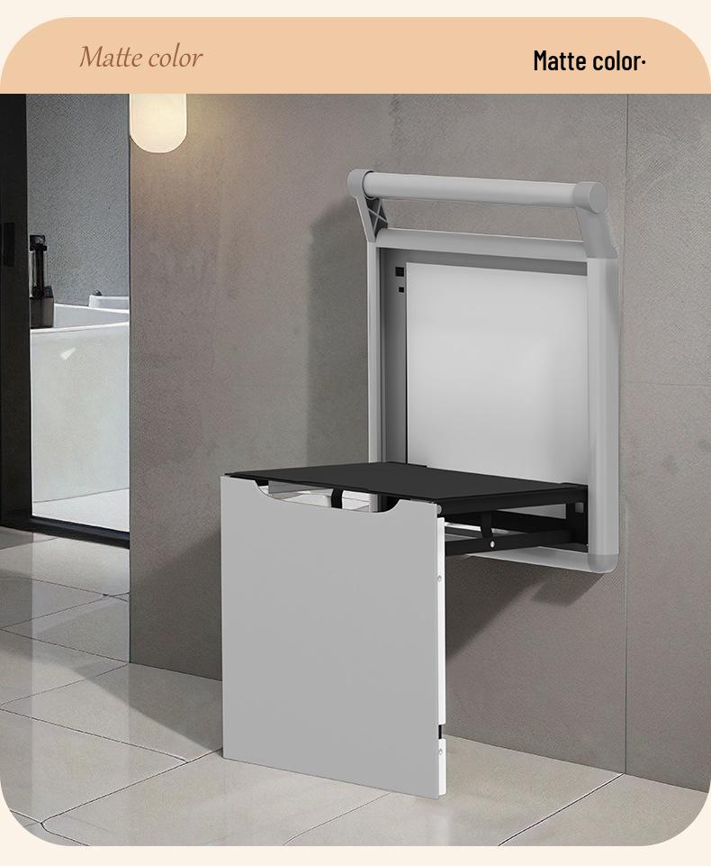 Ultra-Thin Japanese-Style Wall-Mounted Folding Stool for Multifunctional Use