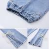 Denim Pants for Teenage Girls Jeans Spring Autumn Fashion Casual Loose Blue Bow Kids Leg Pearl Wide Pants Children Trousers