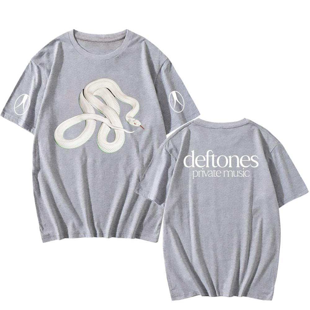Soukromý hudební seznam skladeb Trička Deftones Rocková kapela Potisk Tričko Bavlna Volné Krátký rukáv Tričko Ženy Muži Unisex Streetwear