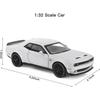 Maßstab 1/32 Dodge Hellcat Challenger Diecast Metall Rückzug Modellauto Hellcat mit Sound und Licht Hellcat Auto Spielzeug Geschenke für Kinder ab 3 Jahren