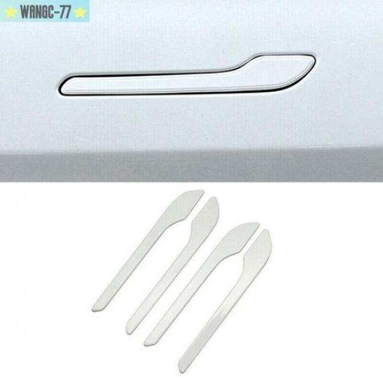 ABS White Exterior Door Handle Cover Trim For Tesla Model Y/Model 3 2017-23 4X