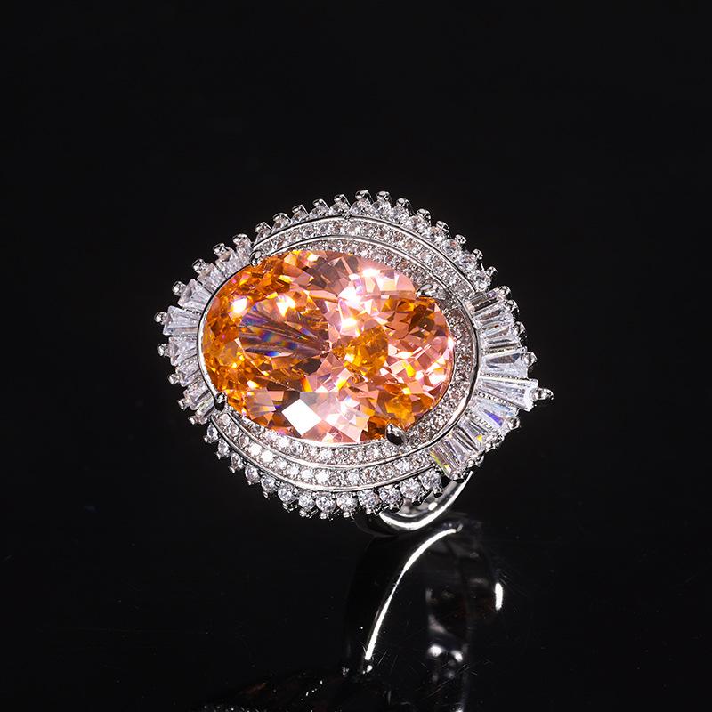 Jewelry Simulation Bird'S Nest Cut Color Treasure High-End Jewelry Set Main Stone 15 * 20-13 * 18