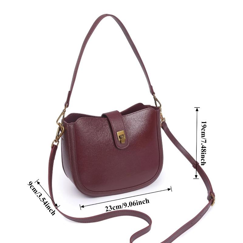 Women's Vegetable Tanned Top Layer Cowhide Bag Minimalist Fashi Practical Dumpling Bag Versatile Crossbody Shoulder Small Bag