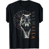 Men's Valhalla Wolf Graphic Tee, Short Sleeve Crew Neck, Soft Cotton Blend, Norse Mythology Art, Casual Wear for Fans of Viking Culture