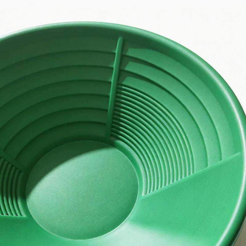 Grön Plast Guldvaskpanna med Konkava Spår 34cm för Effektiv Borttagning av Orenheter & Behållning av Fint Guld Vid Flodvaskning