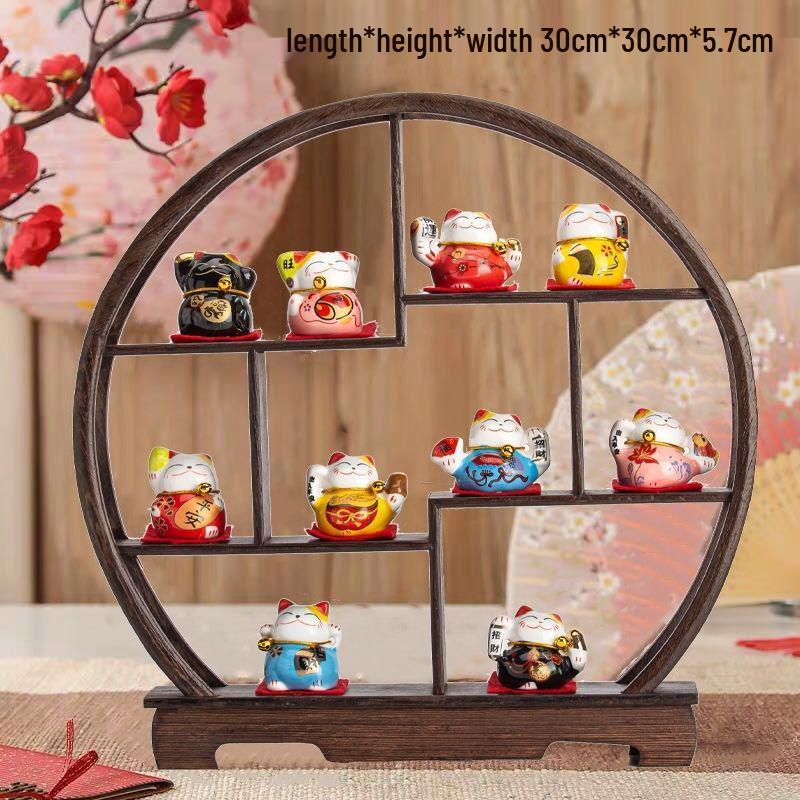 Ceramic Lucky Cat Ornament for Home Decor, Living Room, and TV Cabinet