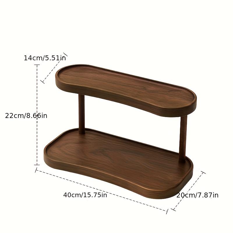 Bamboo Cup Holder 2-Tier Desktop Organizer for Coffee Tea Cups