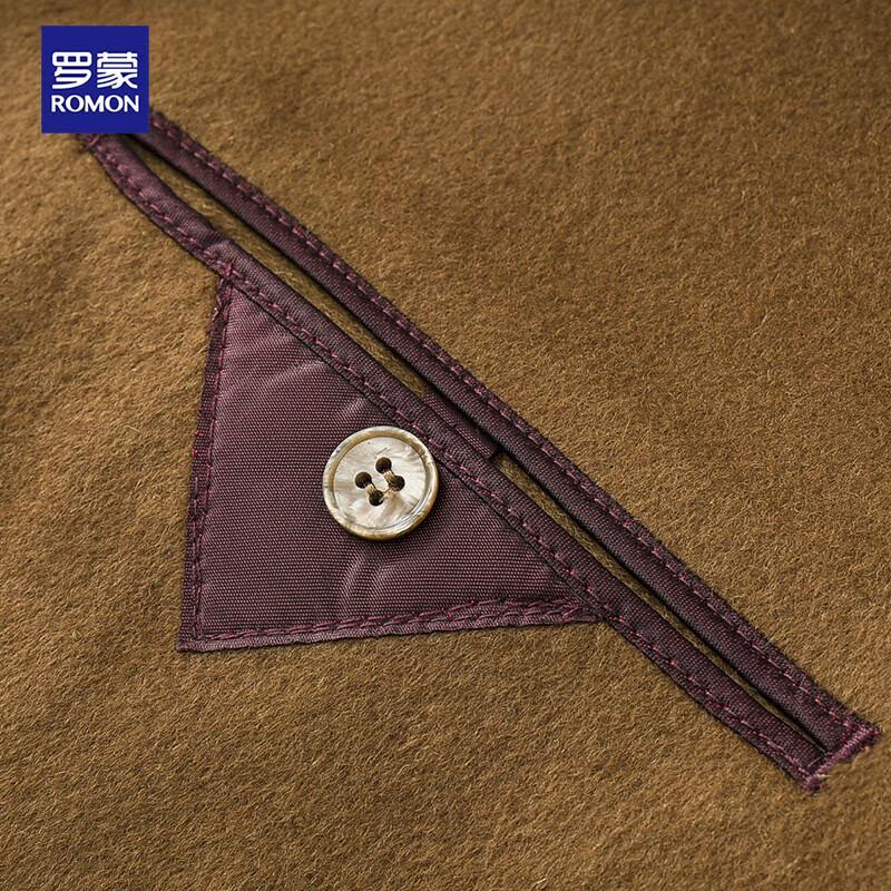 ROMON Men's 100% Wool Double-Faced Mid-Length Overcoat