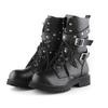 Women Fashion Boots Ladies Combat Army Punk Goth Ankle Shoes Women Gothic Motocycle PU Leather Short Vintage