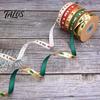 Shiny Printed Ribbon for Apple Wrapping Christmas Gold Foil Ribbon, Merry Decorative Fabric Gift Holiday Packing, Xmas Party Decorations Festive Wired