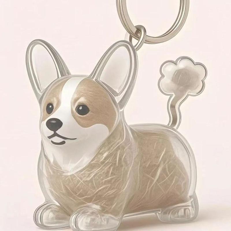 Puppy Hair Storage Pendant Keychain Transparent Dogs Hair Storage Box Hanging Decoration Bag Hanging Pendant Gift for Dog Lovers