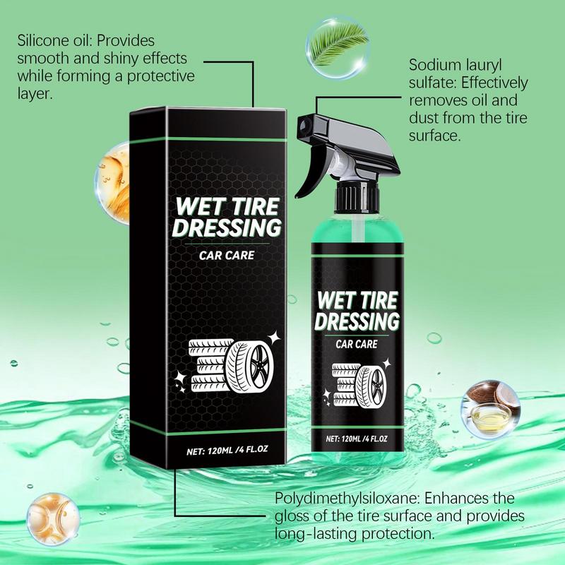 Tire Dressing 120ml Wheel Cleaner Tire Coating Effective Rim And Tire Cleaner Brake Dust Remover For Cars Trucks SUVs RVs