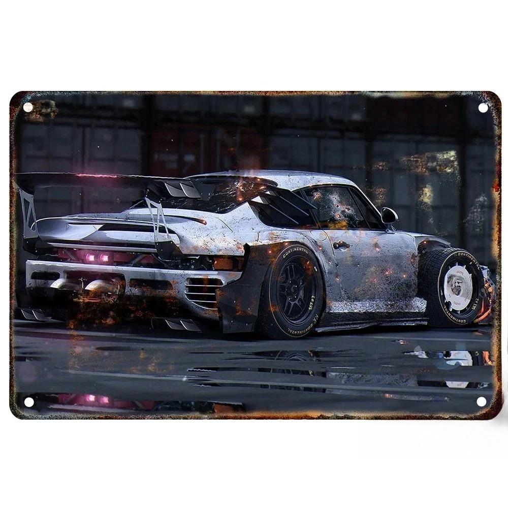 Metal Tin Metal Poster F1 Racing Tin Sign Metal Plaque Poster for Bar Club Wall Decor Retro Bedroom Vintage Wall Plate Pendant