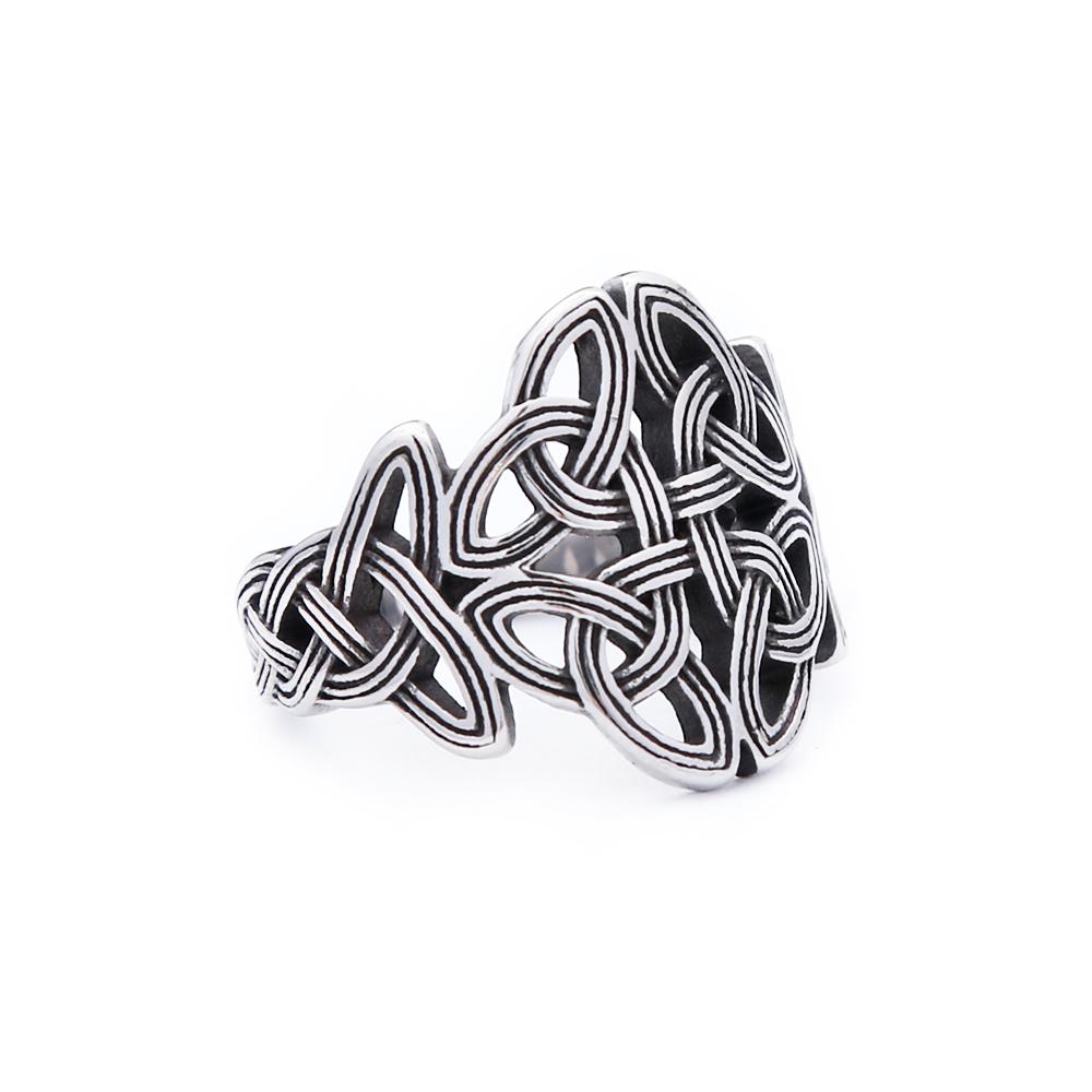

Vintage Viking Celtic Knots Ring 316L Stainless Steel Nordic Amulet Jewelry Gift for Men Women 9